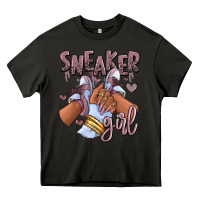 Asphalt sky j mauve sneaker girl afro woman Heavy Core Tee - RanaPortraitStore