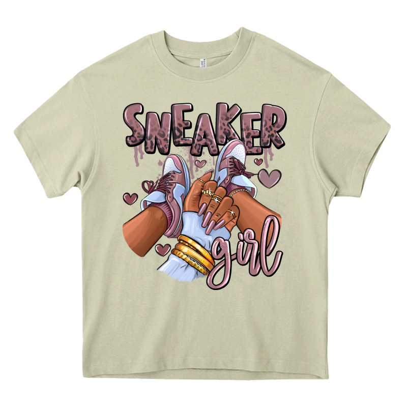 Sky J Mauve Sneaker Girl Afro Woman Heavy Core Tee by RanaPortraitStore | Teevron