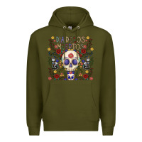 Army Green dia de los muertos Premium Hoodie - CowhideDigitalArt