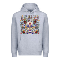 Heather Grey dia de los muertos Premium Hoodie - CowhideDigitalArt