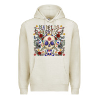 Oatmeal Heather dia de los muertos Premium Hoodie - CowhideDigitalArt