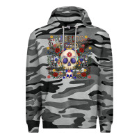 Slate Camo dia de los muertos Premium Hoodie - CowhideDigitalArt