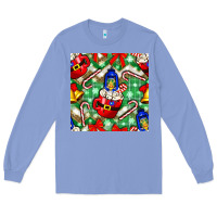 Colony Blue christmas coffee cups bell and candy cane with leopard and plaid Long Sleeve Tee - BundleAndBundleShop