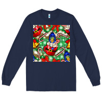 Navy christmas coffee cups bell and candy cane with leopard and plaid Long Sleeve Tee - BundleAndBundleShop