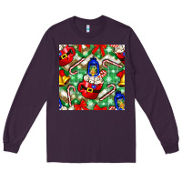 Plum christmas coffee cups bell and candy cane with leopard and plaid Long Sleeve Tee - BundleAndBundleShop