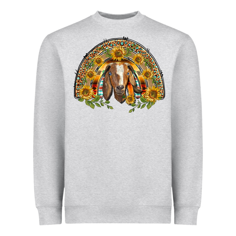 Western Leopard Sunflower Goat Rainbow Heavyweight Sweatshirt by BarkalooDesign | Teevron
