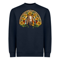 Navy Western Leopard Sunflower Goat Rainbow Heavyweight Sweatshirt - BarkalooDesign