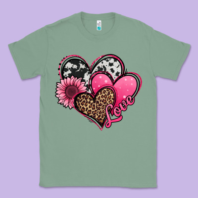 Valentines Day Western Hearts And Sunflower Classic Tee Designed By Jasminsmagicworld