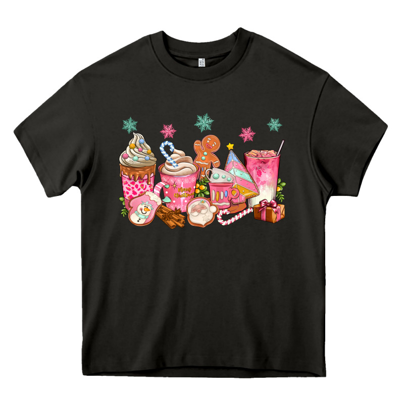 Pink Gingerbread Coffee Cups Heavy Core Tee by texasbilliewilder | Teevron