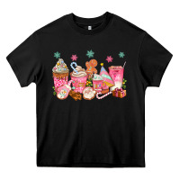 Black Pink gingerbread coffee cups Heavy Core Tee - texasbilliewilder