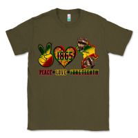 Army Green peace love juneteenth Classic Tee - CowGirlArtShop