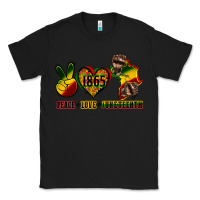 Black peace love juneteenth Classic Tee - CowGirlArtShop