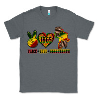Charcoal Heather peace love juneteenth Classic Tee - CowGirlArtShop