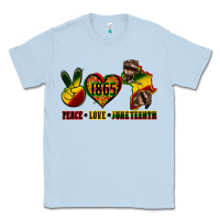 Dusty Blue peace love juneteenth Classic Tee - CowGirlArtShop