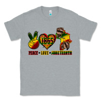 Heather Grey peace love juneteenth Classic Tee - CowGirlArtShop