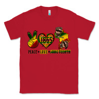 Red peace love juneteenth Classic Tee - CowGirlArtShop