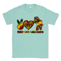 Seafoam peace love juneteenth Classic Tee - CowGirlArtShop