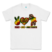 White peace love juneteenth Classic Tee - CowGirlArtShop