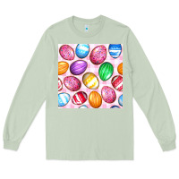 Matcha Easter Eggs Seamless Pattern Long Sleeve Tee - BundleAndBundleShop