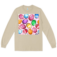 Mushroom Easter Eggs Seamless Pattern Long Sleeve Tee - BundleAndBundleShop