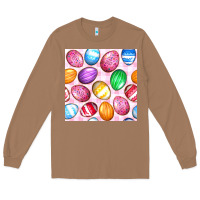 Toasted Coconut Easter Eggs Seamless Pattern Long Sleeve Tee - BundleAndBundleShop
