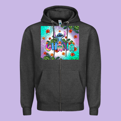 Ohana Stitch Zipper Hoodie Designed By Adodesignshop