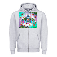 Heather Grey ohana stitch Zipper Hoodie - AdoDesignShop