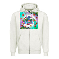 Oatmeal Heather ohana stitch Zipper Hoodie - AdoDesignShop