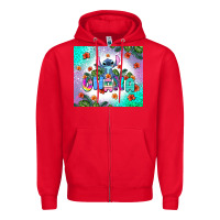 Red ohana stitch Zipper Hoodie - AdoDesignShop