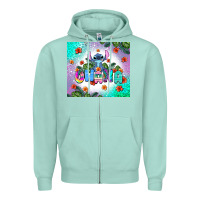 Seafoam ohana stitch Zipper Hoodie - AdoDesignShop