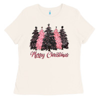 Bone pink merry christmas Ladies Tee - CowGirlArtShop