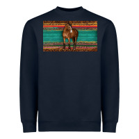 Navy western horse serape tooled leather leopard  sippy cup Heavyweight Sweatshirt - BarkalooDesign
