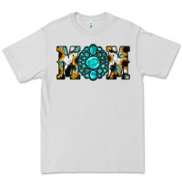 Dove Grey Sunflower Cowhide Turquoise Gemstone Mom Premium Tee - Jasminsmagicworld