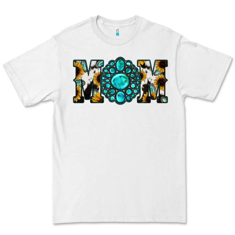 Sunflower Cowhide Turquoise Gemstone Mom Premium Tee by Jasminsmagicworld | Teevron