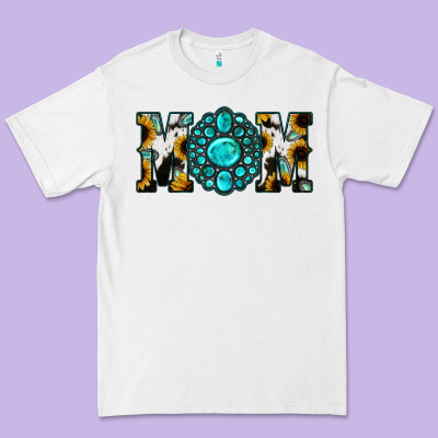 Sunflower Cowhide Turquoise Gemstone Mom Premium Tee Designed By Jasminsmagicworld