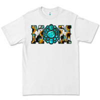 White Sunflower Cowhide Turquoise Gemstone Mom Premium Tee - Jasminsmagicworld