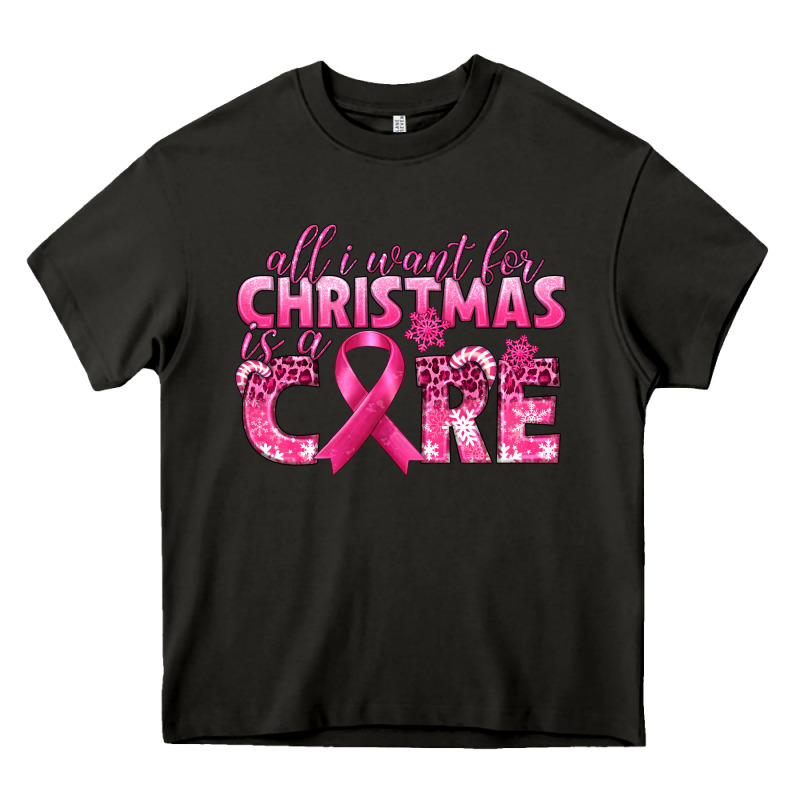 All I Want For Christmas Is A Cure Breast Cancer Heavy Core Tee by texasbilliewilder | Teevron