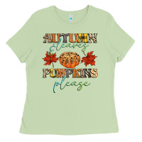 Matcha autumn leaves and pumpkins please Ladies Tee - CowGirlArtShop