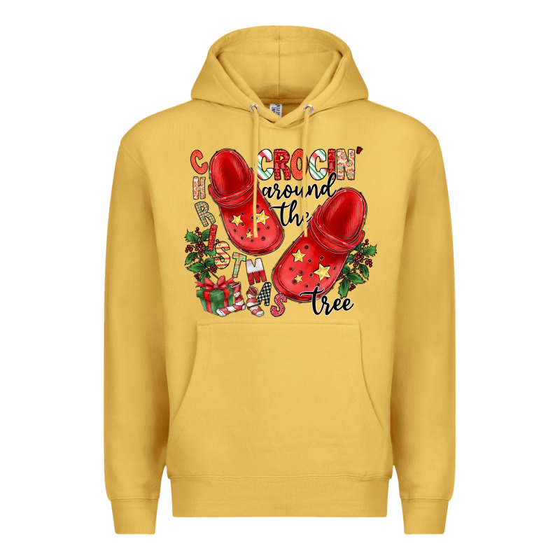 Christmas Crocin Around The Tree Premium Hoodie by CowhideDigitalArt | Teevron