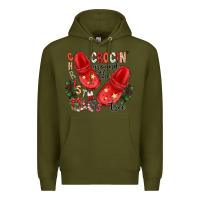 Army Green christmas crocin around the tree Premium Hoodie - CowhideDigitalArt