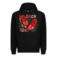 Black christmas crocin around the tree Premium Hoodie - CowhideDigitalArt