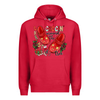 Cardinal christmas crocin around the tree Premium Hoodie - CowhideDigitalArt