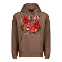 Chestnut christmas crocin around the tree Premium Hoodie - CowhideDigitalArt