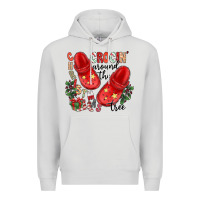 Dove Grey christmas crocin around the tree Premium Hoodie - CowhideDigitalArt