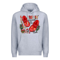 Heather Grey christmas crocin around the tree Premium Hoodie - CowhideDigitalArt