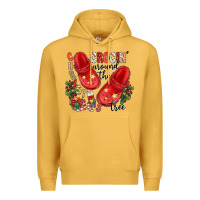Mustard christmas crocin around the tree Premium Hoodie - CowhideDigitalArt