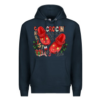 Navy christmas crocin around the tree Premium Hoodie - CowhideDigitalArt