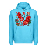 Ocean Blue christmas crocin around the tree Premium Hoodie - CowhideDigitalArt