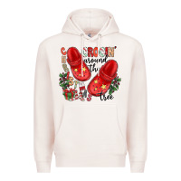 Pale Pink christmas crocin around the tree Premium Hoodie - CowhideDigitalArt