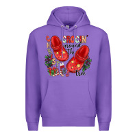 Purple christmas crocin around the tree Premium Hoodie - CowhideDigitalArt